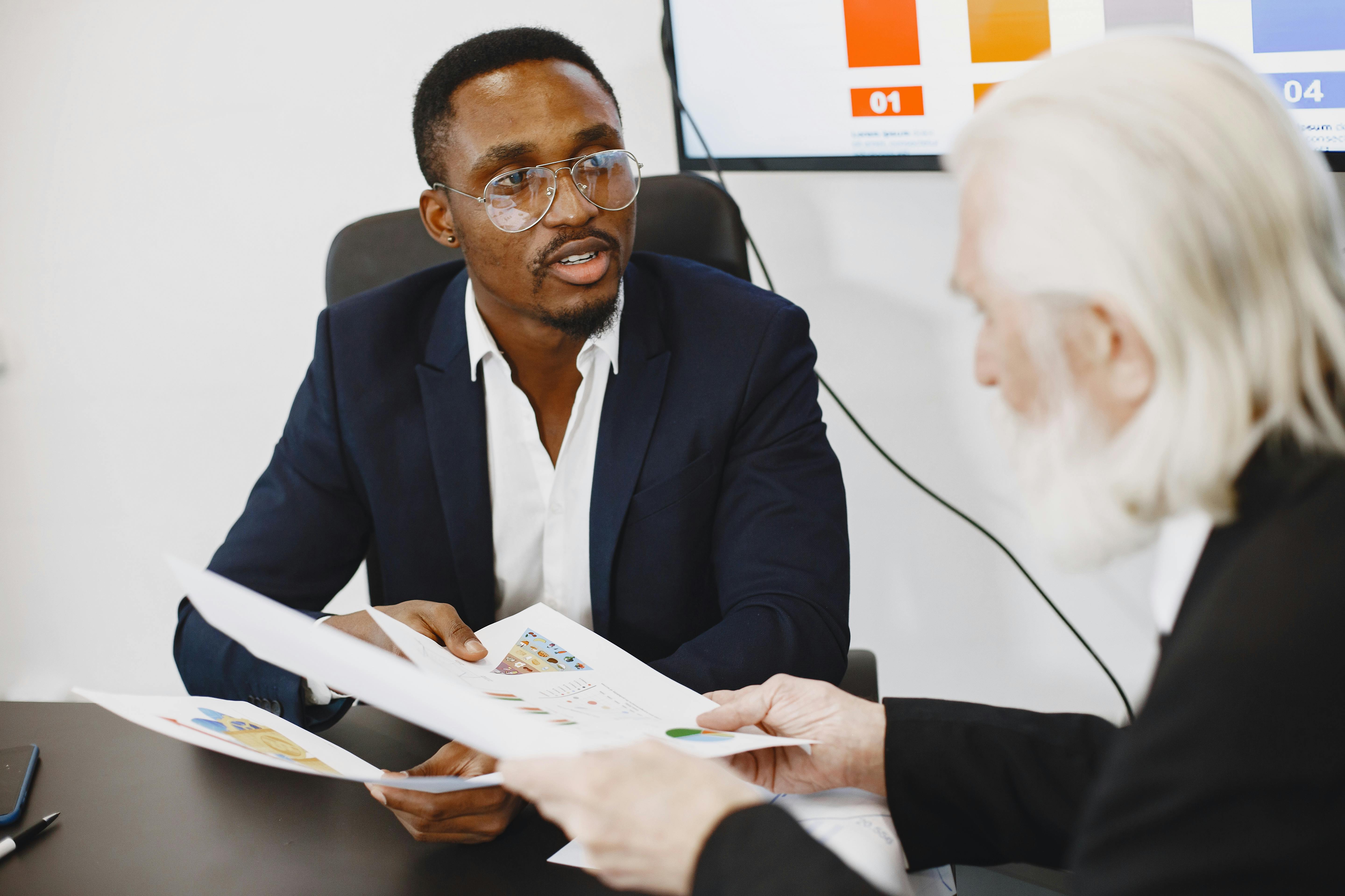 Two men having a meeting