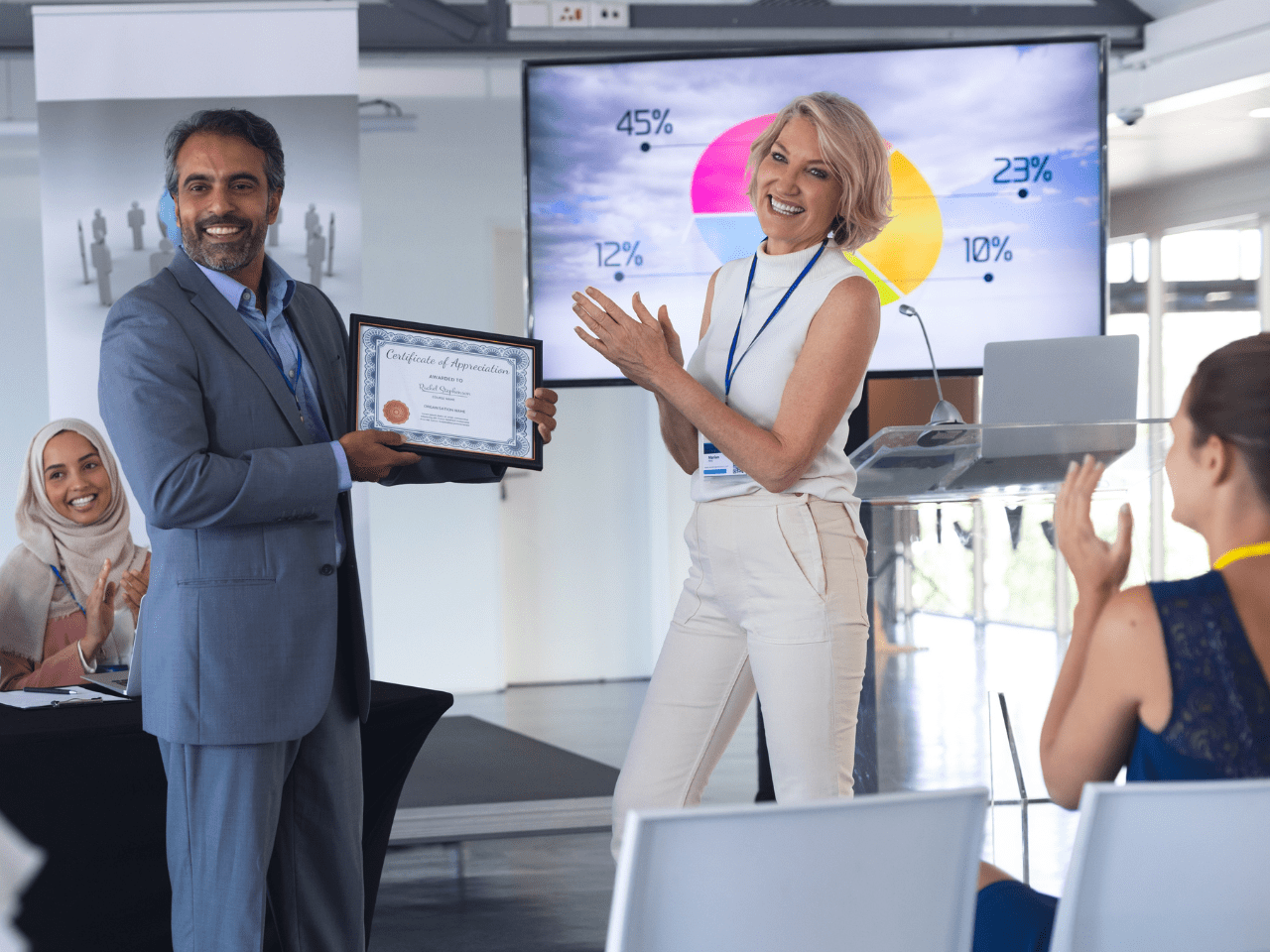 man receiving certificate