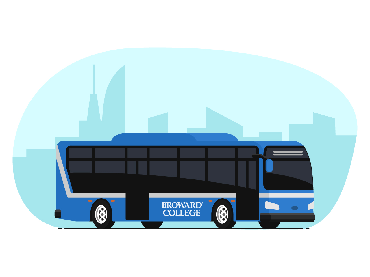 illustration of broward college iSTEM bus